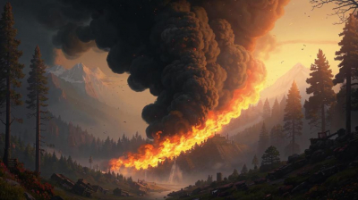 Горит около 2000 га в лесничествах Жамбылской области